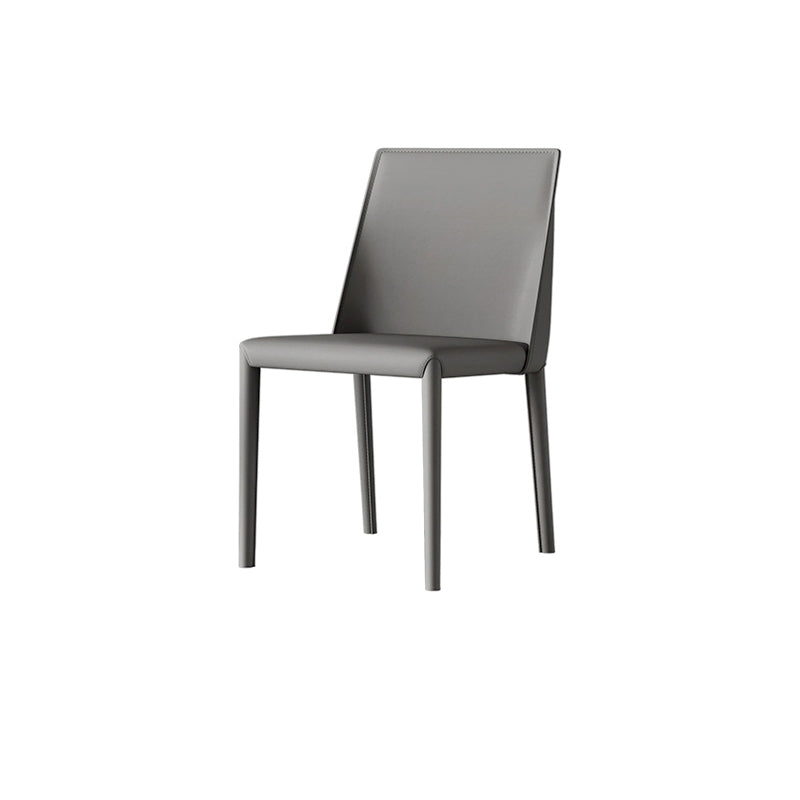 Sillas de comedor de cuero estilo escandinavo, sillas de comedor sin brazos para uso doméstico (juego de 2)