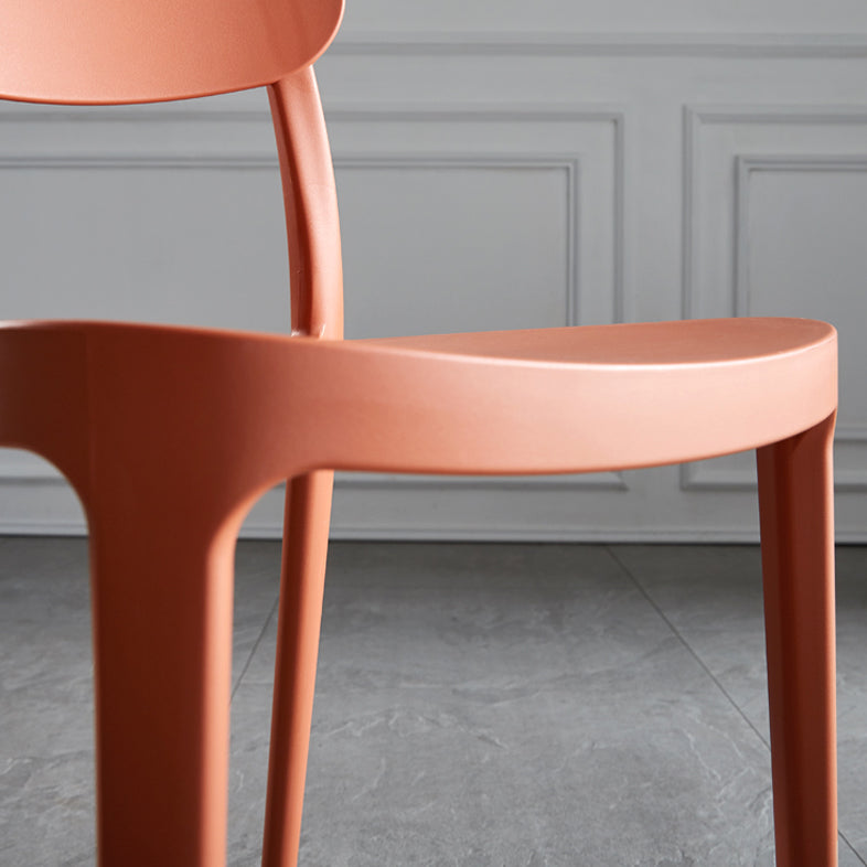 Scandinavian Plastic Armless Dining Chairs Stackable Open Back Side Chair (Set of 4)