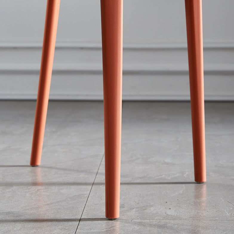 Scandinavian Plastic Armless Dining Chairs Stackable Open Back Side Chair (Set of 4)
