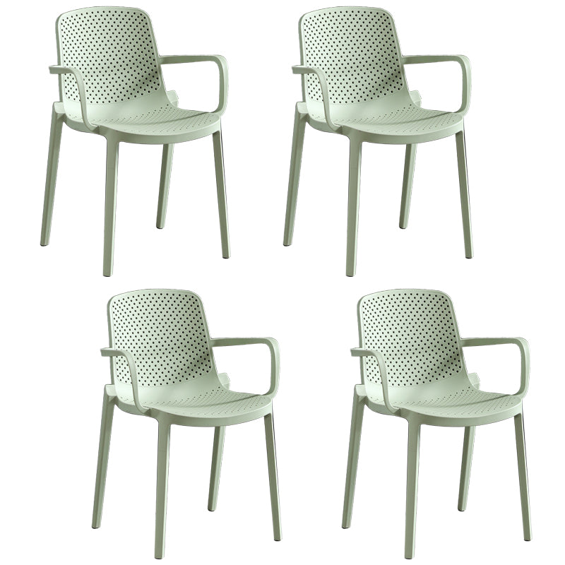 Sillas de comedor escandinavas Sillones con respaldo sólido de plástico (juego de 4)