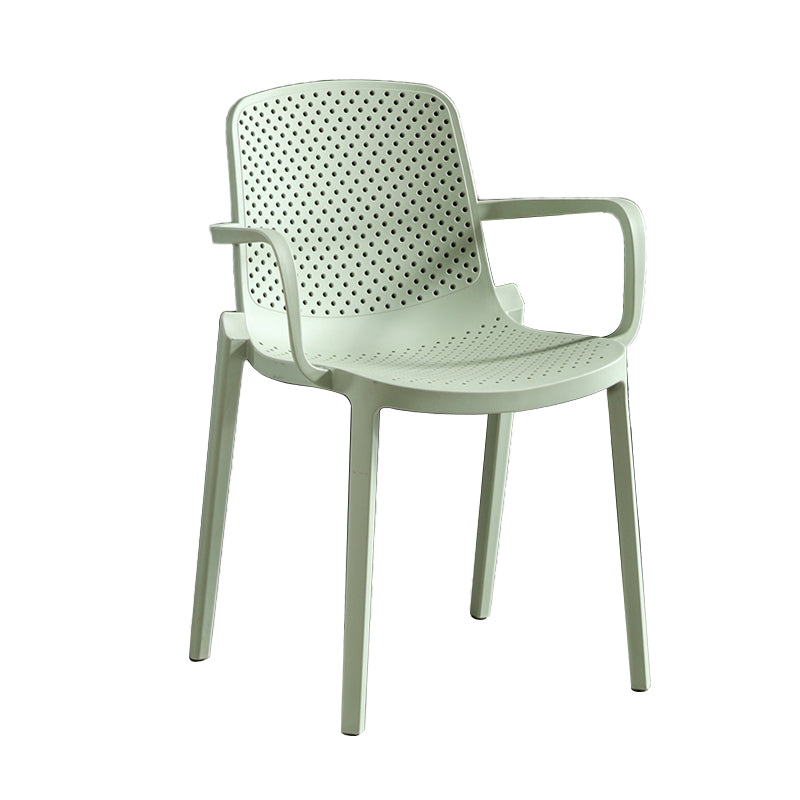 Sillas de comedor escandinavas Sillones con respaldo sólido de plástico (juego de 4)