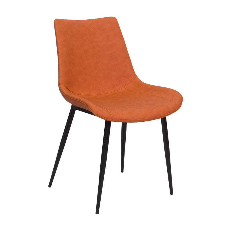 Silla de comedor de cuero de estilo escandinavo, respaldo sólido, silla de comedor de un solo brazo para el hogar