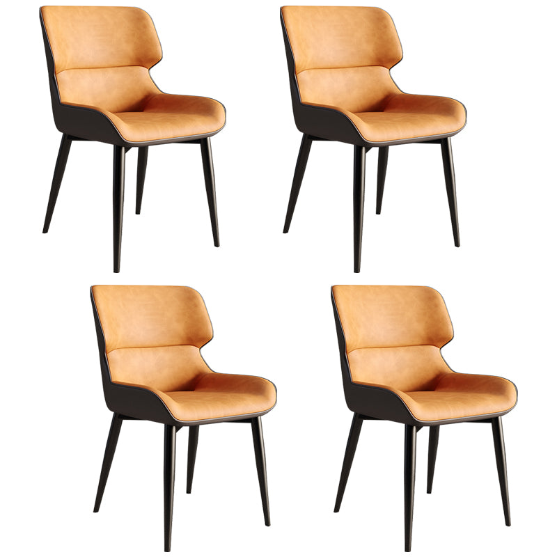 Contemporary Style Metal Dining Chairs Wingback Arm Dining Side Chair for Kitchen