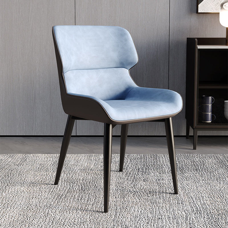 Contemporary Style Metal Dining Chairs Wingback Arm Dining Side Chair for Kitchen