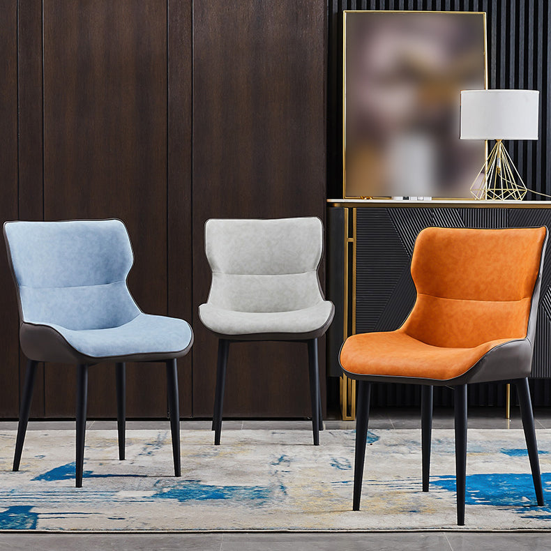 Contemporary Style Metal Dining Chairs Wingback Arm Dining Side Chair for Kitchen