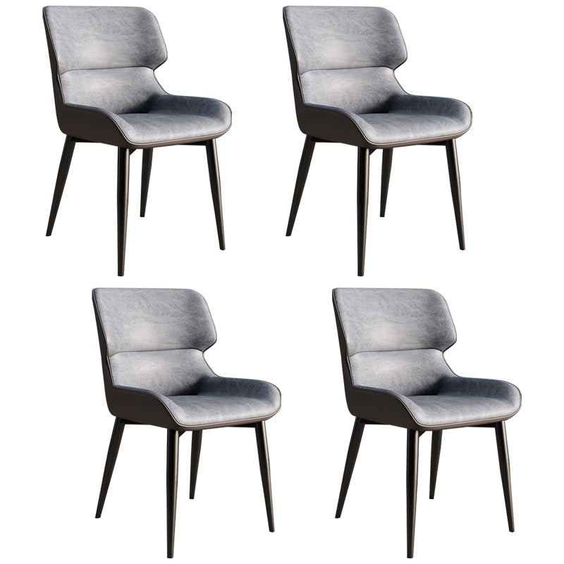 Contemporary Style Metal Dining Chairs Wingback Arm Dining Side Chair for Kitchen