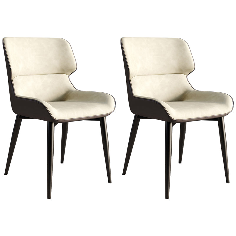 Contemporary Style Metal Dining Chairs Wingback Arm Dining Side Chair for Kitchen