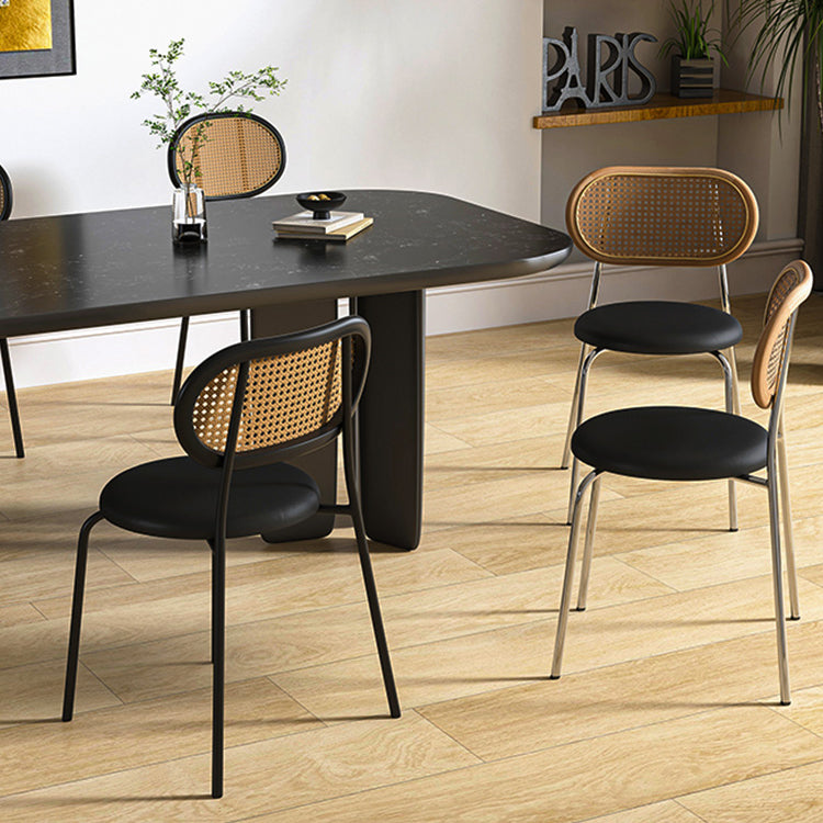 Ensemble de chaises de style contemporain en métal, chaises de salle à manger de cuisine à dossier ouvert