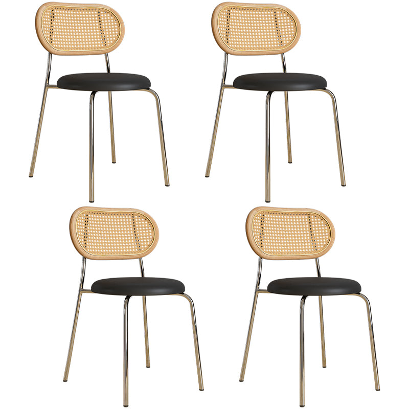 Ensemble de chaises de style contemporain en métal, chaises de salle à manger de cuisine à dossier ouvert