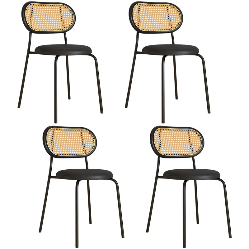 Ensemble de chaises de style contemporain en métal, chaises de salle à manger de cuisine à dossier ouvert