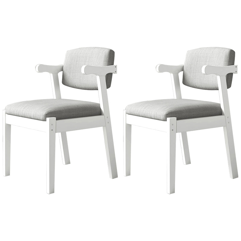 Silla de madera moderna para interiores y exteriores, silla lateral de comedor acolchada con respaldo abierto para el hogar
