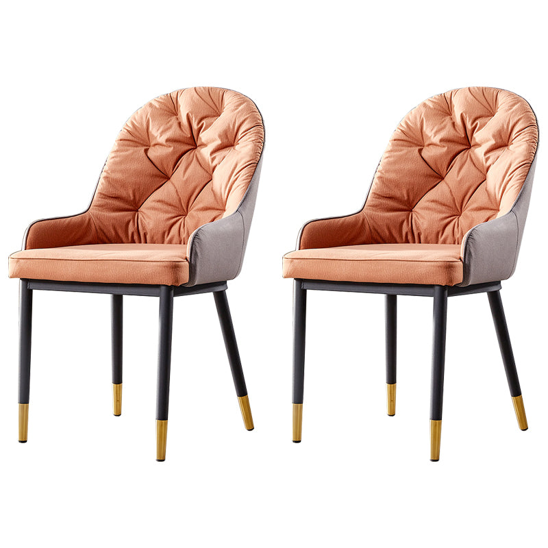 Sillas de comedor de metal de estilo nórdico, silla lateral de comedor con brazo Parsons para cocina