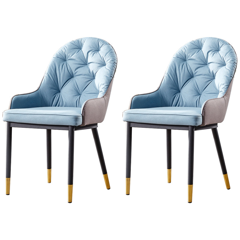 Sillas de comedor de metal de estilo nórdico, silla lateral de comedor con brazo Parsons para cocina