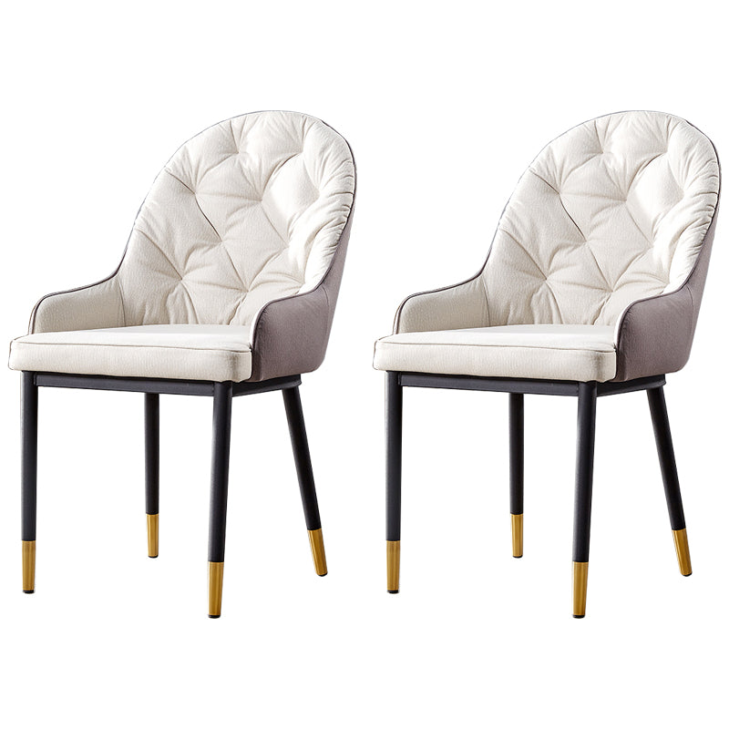 Sillas de comedor de metal de estilo nórdico, silla lateral de comedor con brazo Parsons para cocina