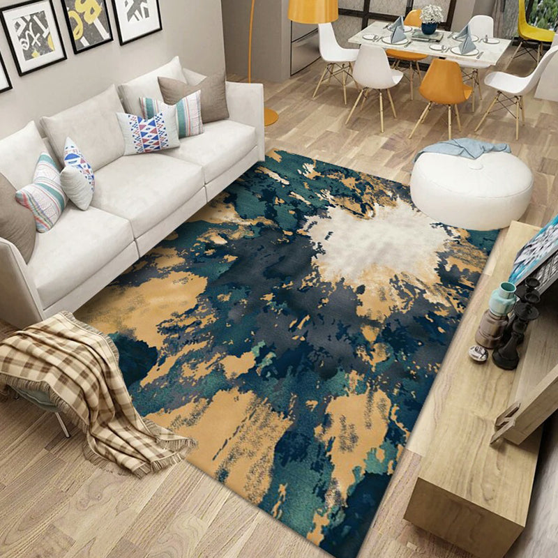 Goud modern tapijten polyester grafisch vloerkleed niet-slip achterste tapijt voor woningdecoratie