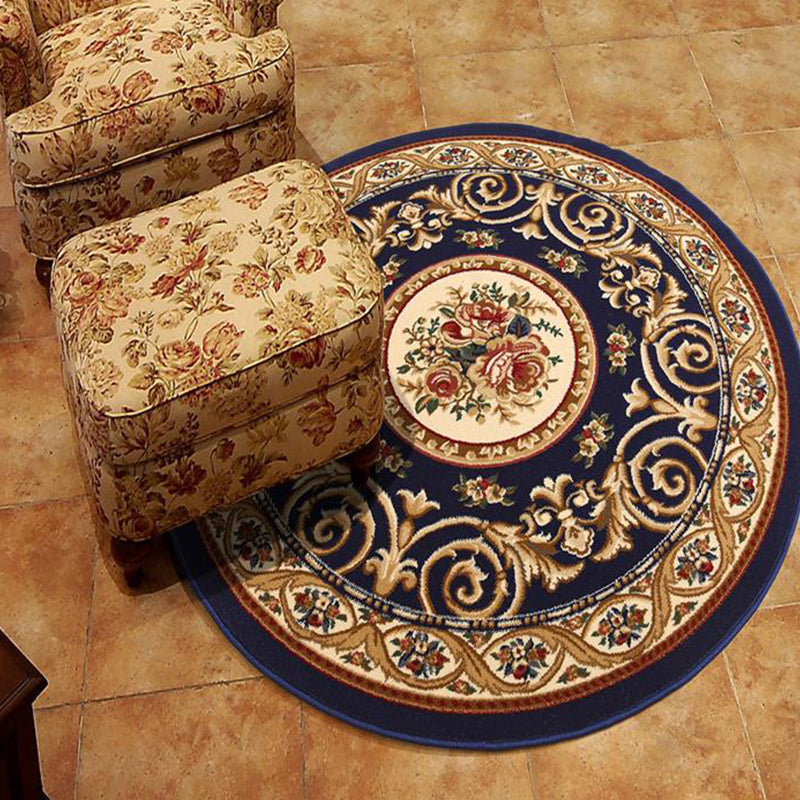 Alfombra de alfombra de poliéster con estampado floral redondo alfombra resistente a manchas de alfombra industrial para dormitorio de adultos