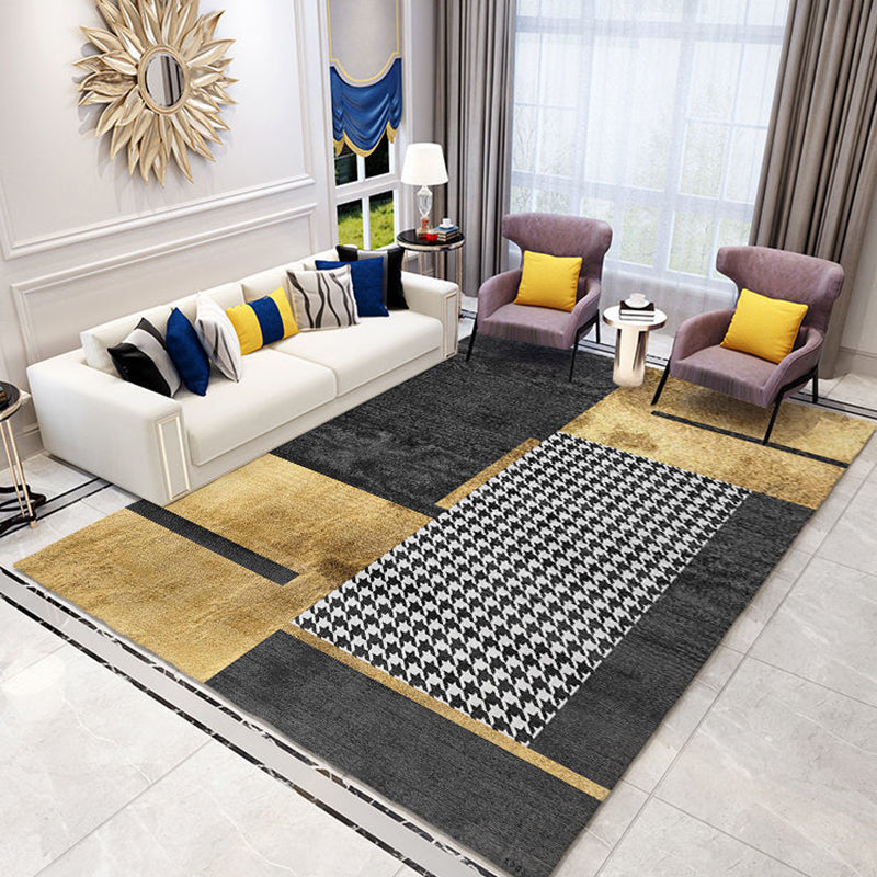 Modern geometrisch patroon Tapijt Grijs Polyester Gebied Rug vlekbestendig gebied Rug voor thuisdecoratie