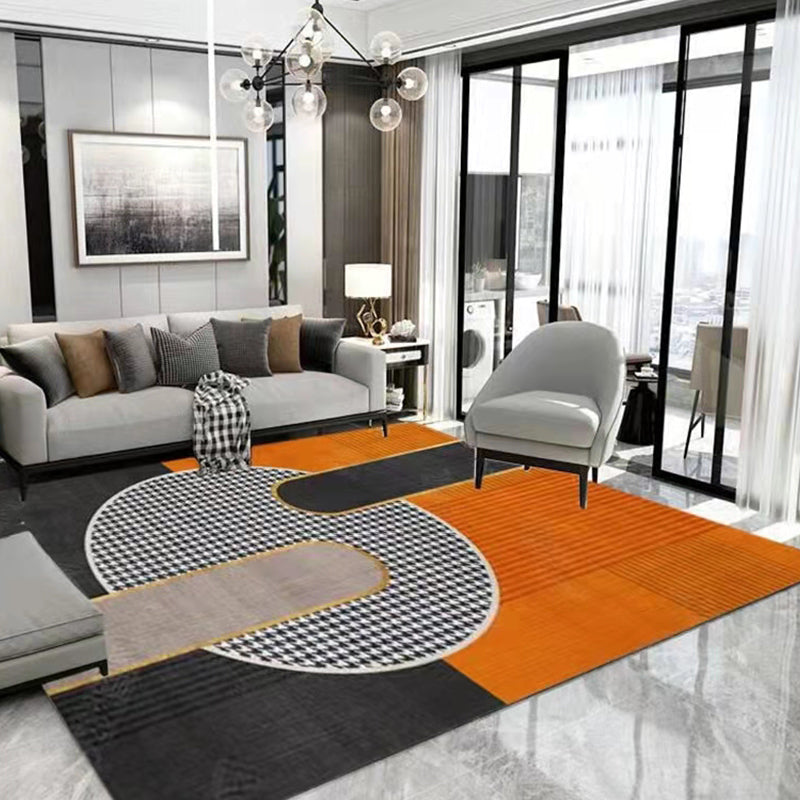 Modern geometrisch patroon Tapijt Grijs Polyester Gebied Rug vlekbestendig gebied Rug voor thuisdecoratie