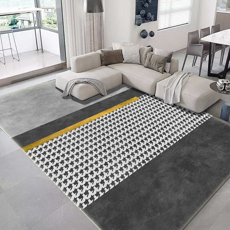 Modern geometrisch patroon Tapijt Grijs Polyester Gebied Rug vlekbestendig gebied Rug voor thuisdecoratie