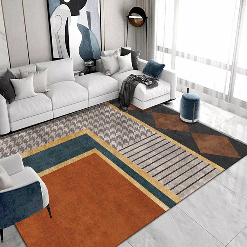 Modern geometrisch patroon Tapijt Grijs Polyester Gebied Rug vlekbestendig gebied Rug voor thuisdecoratie