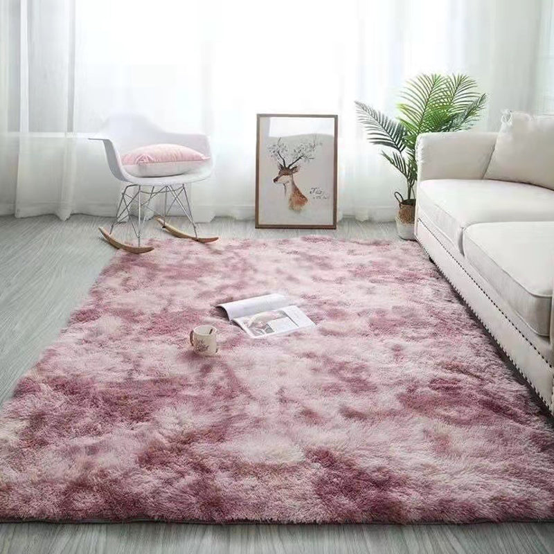 Modern Solid Shag Carpet Polyester Indoor Rug Non-Slip Backing Area Carpet for Living Room