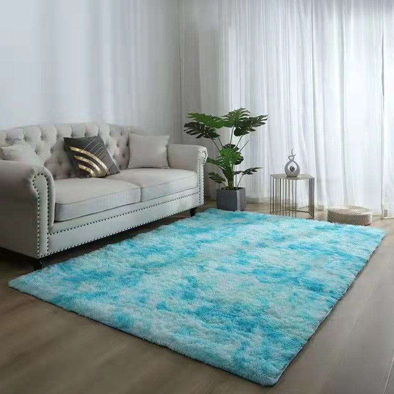 Modern Solid Shag Carpet Polyester Indoor Rug Non-Slip Backing Area Carpet for Living Room