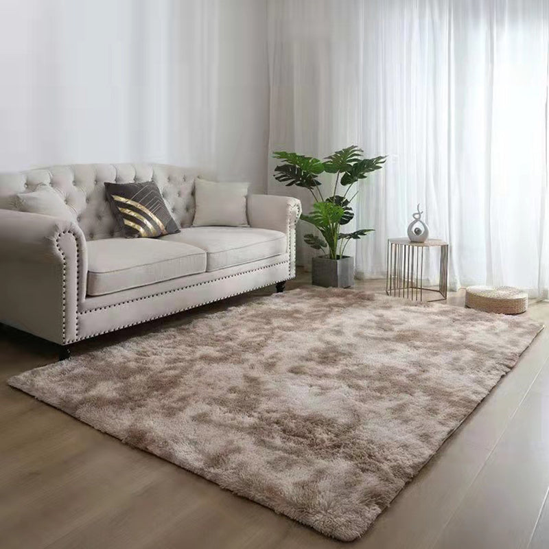 Modern Solid Shag Carpet Polyester Indoor Rug Non-Slip Backing Area Carpet for Living Room