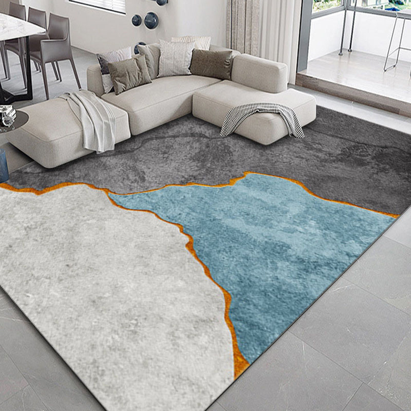Área de sala de estar gris alfombra de la alfombra del área de impresión geométrica moderna alfombra resistente