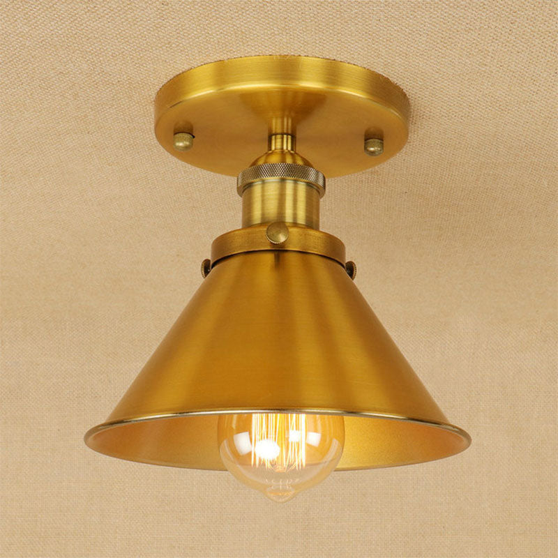 Metaal uitlopende vorm, inbouwarmatuur, industriële stijl, 1 licht, inbouwlamp