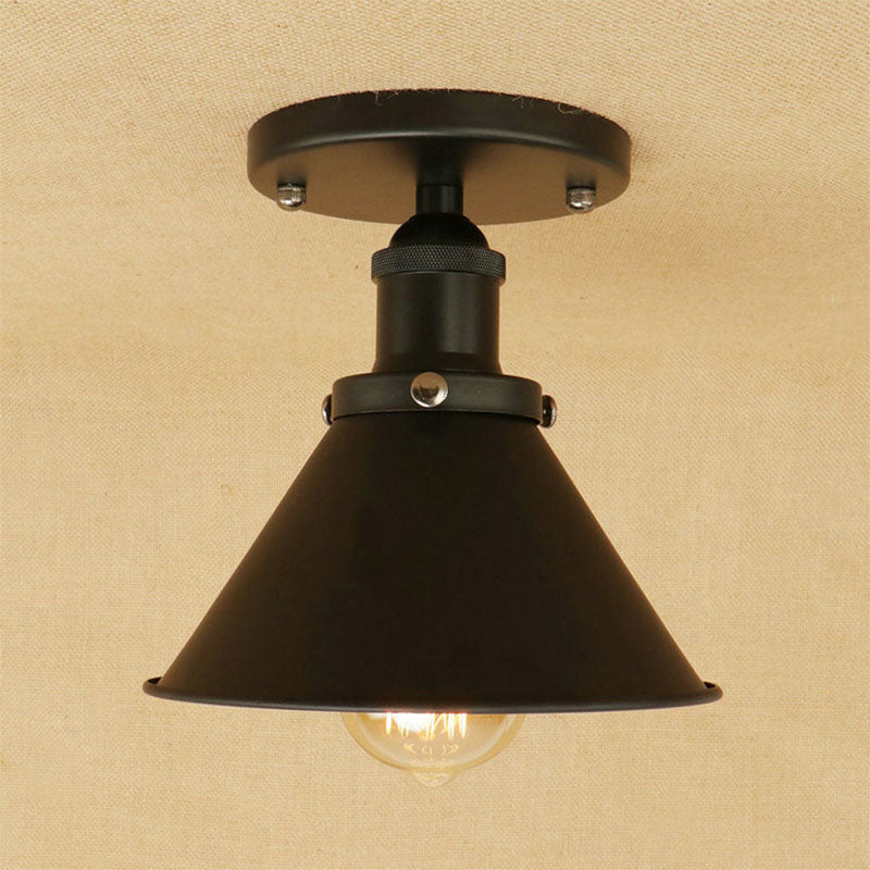 Metaal uitlopende vorm, inbouwarmatuur, industriële stijl, 1 licht, inbouwlamp