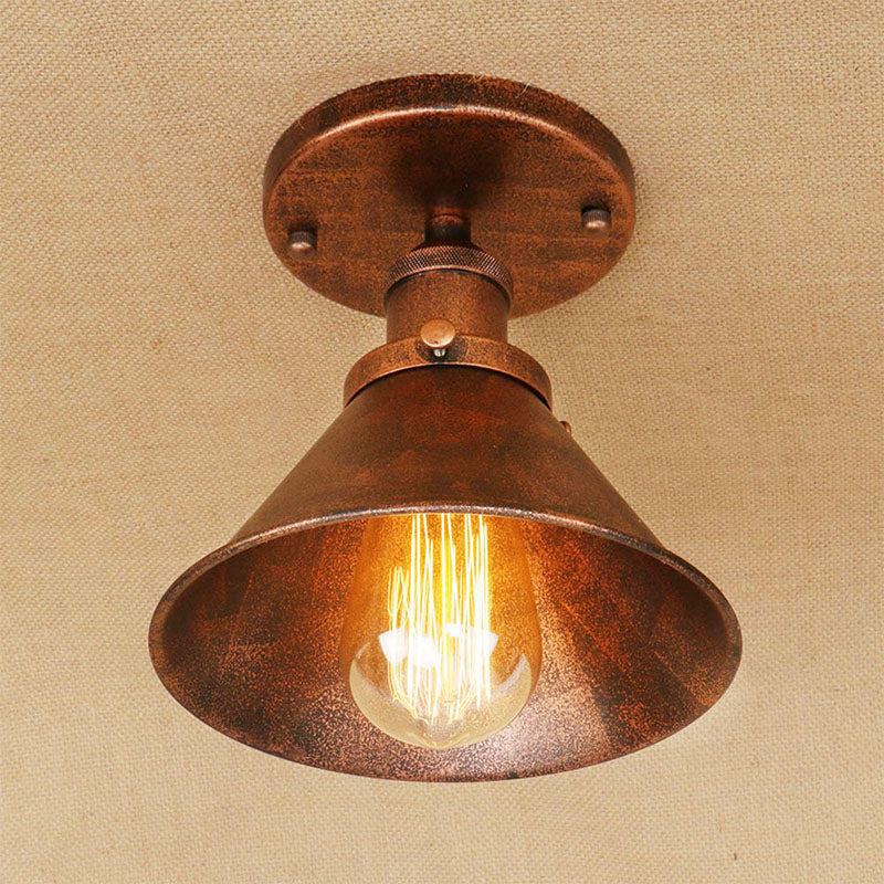 Metaal uitlopende vorm, inbouwarmatuur, industriële stijl, 1 licht, inbouwlamp