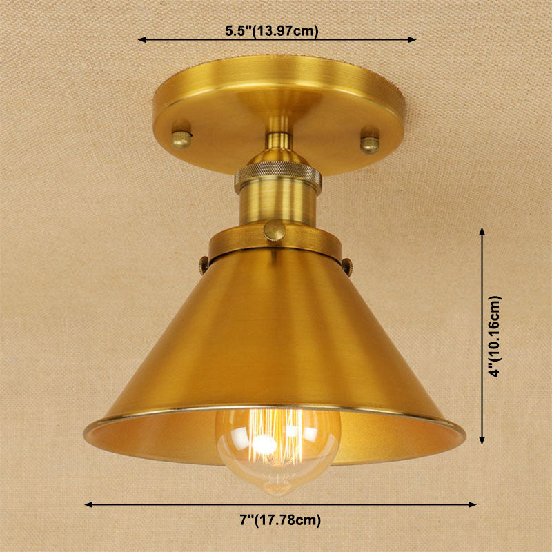 Luz empotrada en forma de acampanado de metal, accesorio de montaje empotrado, estilo industrial, 1 luz empotrada