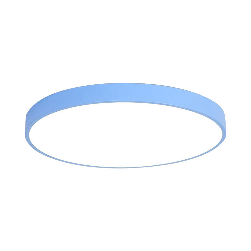 1-Light Round Flush Ceiling Light Fixture Modern Style Metal Led Flush Mount