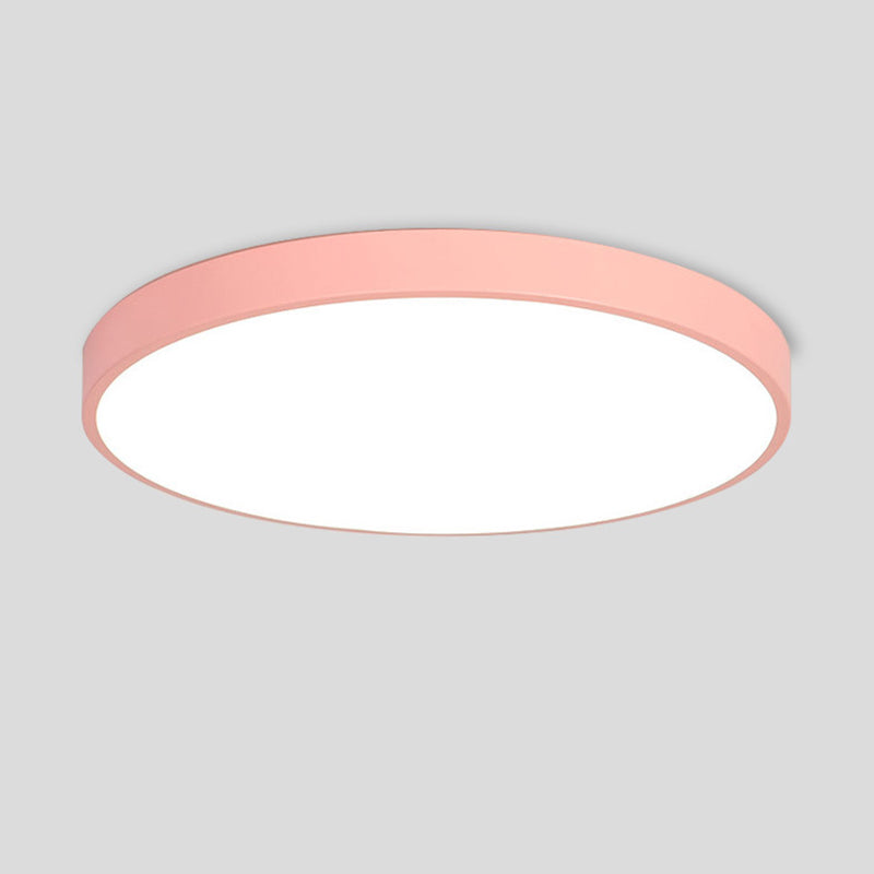 1-Light Round Flush Ceiling Light Fixture Modern Style Metal Led Flush Mount