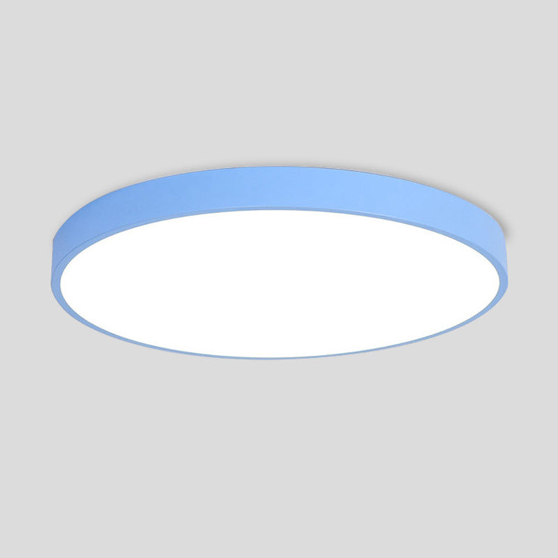 1-Light Round Flush Ceiling Light Fixture Modern Style Metal Led Flush Mount