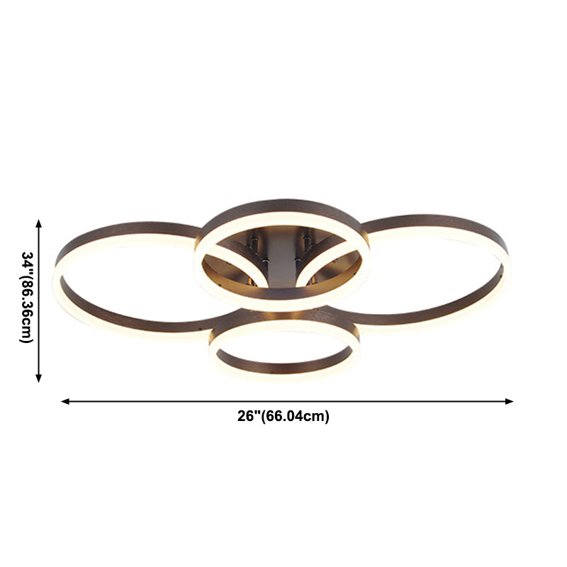 Lámpara de techo circular minimalista, luces de montaje empotrado de techo acrílico de 4 luces para sala de estar