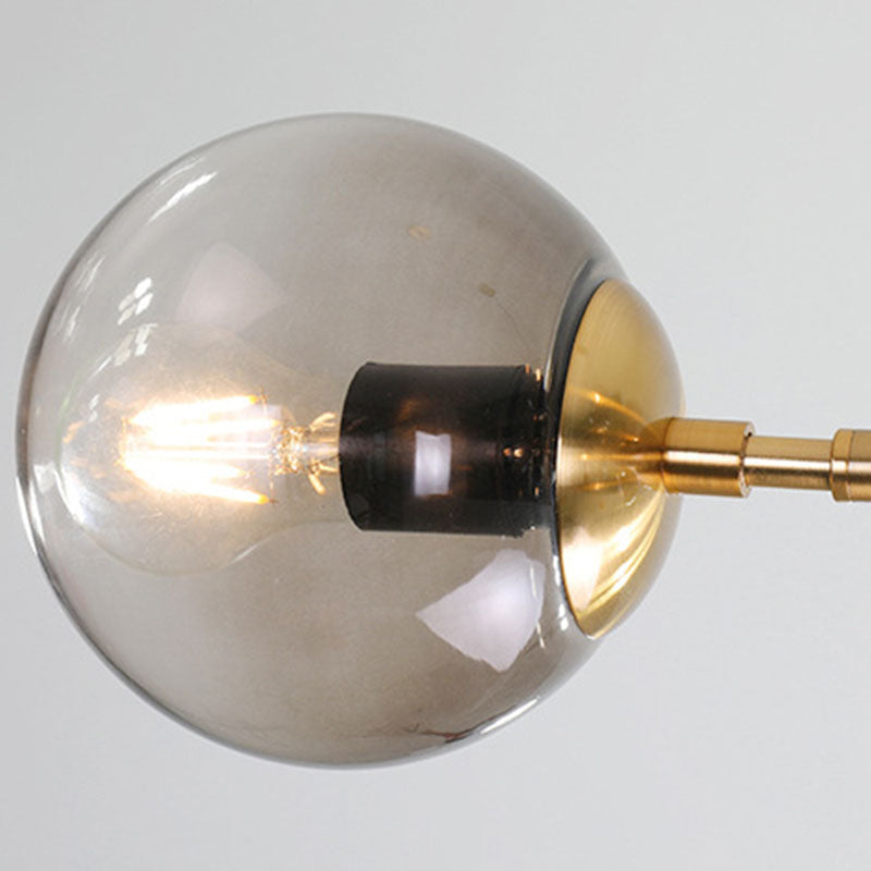 Zeitgenössische Ball Island Beleuchtung Glas 6 Lichter Kronleuchter Beleuchtungskörper