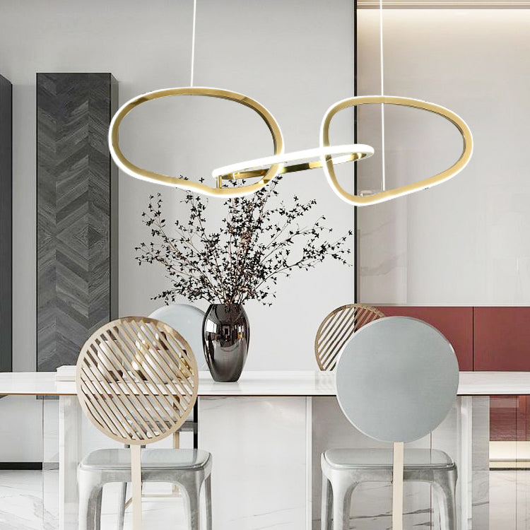 Nordic Light Luxury Simple Modern Style LED Island Chandelier Light for Dining Room