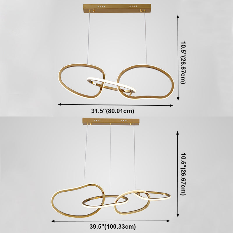 Nordic Light Luxury Simple Modern Style LED Island Chandelier Light for Dining Room