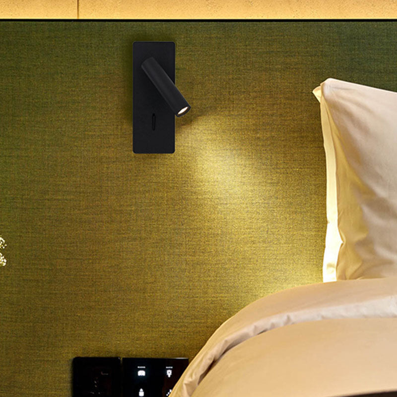 Moderne kreative LED -Wandleuchten Eisen rechteckige Lesewandlampe mit Aluminiumschatten