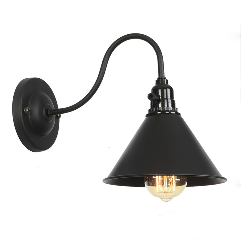 Geometric Wall Sconce Lighting Industrial Style Glass 1 Head Wall Mounted Light Fixture in Black