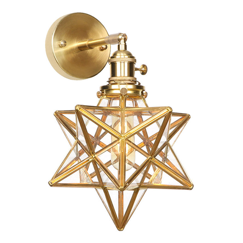 Geometrische Wandleuchtenbeleuchtung moderner Metall und Glas 1 Kopfwandmontageleuchte