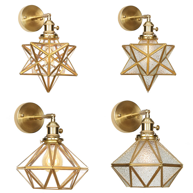 Geometrische Wandleuchtenbeleuchtung moderner Metall und Glas 1 Kopfwandmontageleuchte