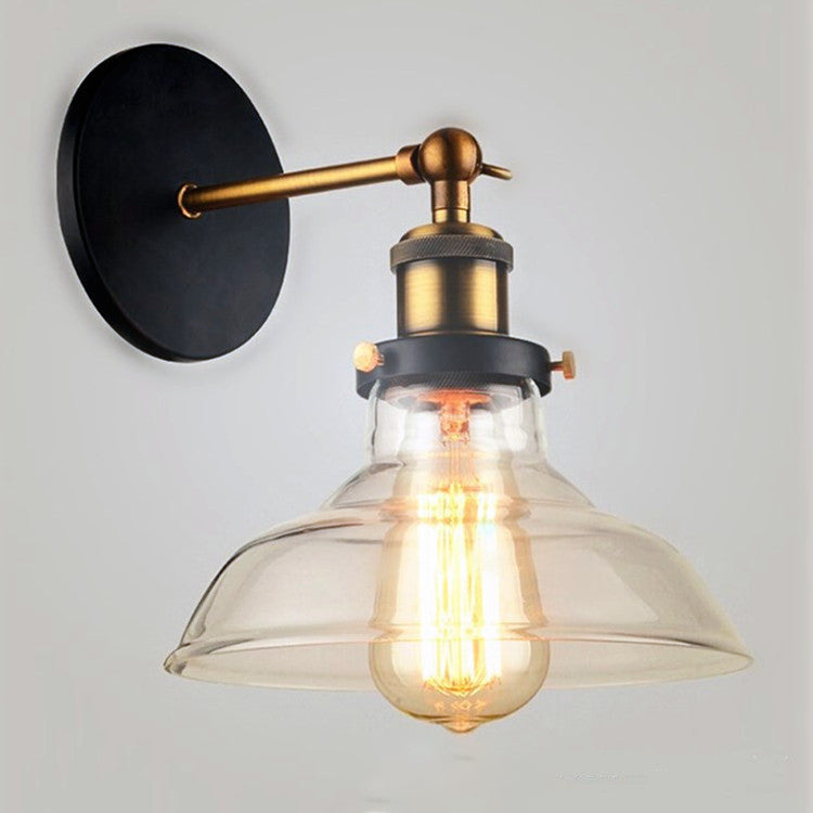 Indoor 1 Bulb Down Light Wandleuchten, industrielle klare Glasleuchte Leuchte
