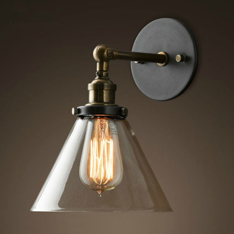 Indoor 1 Bulb Down Light Wandleuchten, industrielle klare Glasleuchte Leuchte