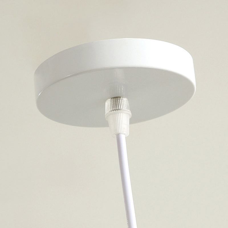 Feather White Hanging Lamp in Modern Style Round Shaped Indoor Pendant Light