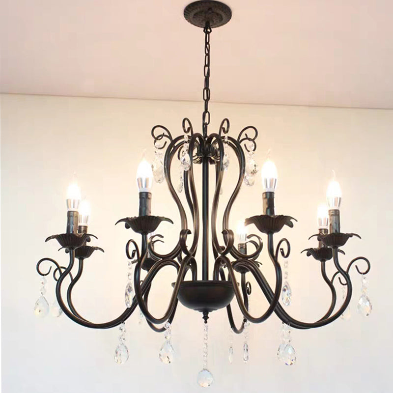 Traditional Hanging Chandelier Wrought Iron Ceiling Hanging Light Fixture