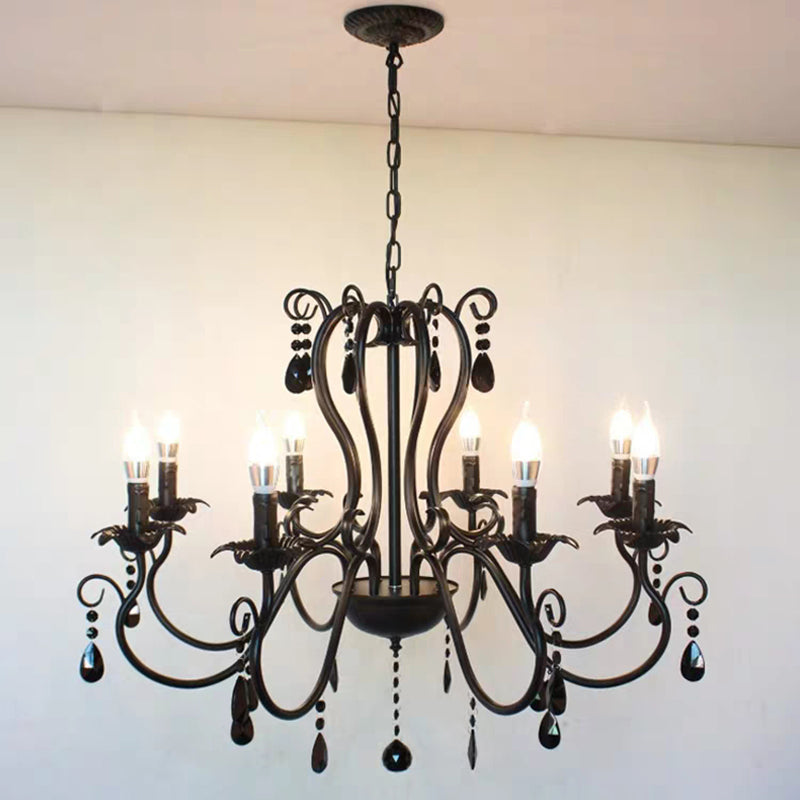 Lustre suspendu de plafond en fer forgé traditionnel luminaire suspendu