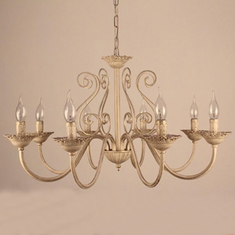 8-Lights Metal Hanging Ceiling Light Modern Style Curved Arms Suspension Pendant Light