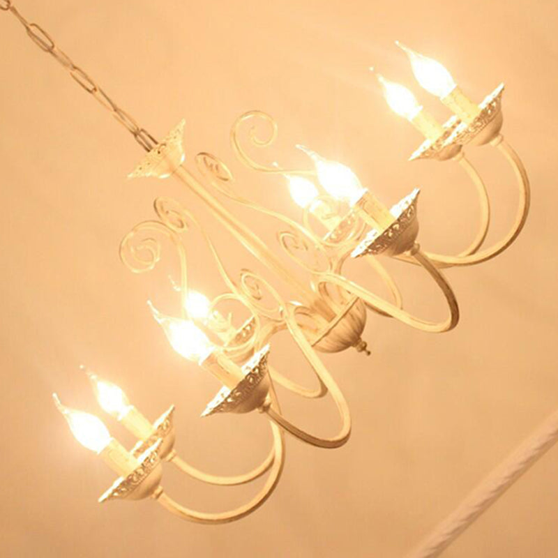 8-Lights Metal Hanging Ceiling Light Modern Style Curved Arms Suspension Pendant Light